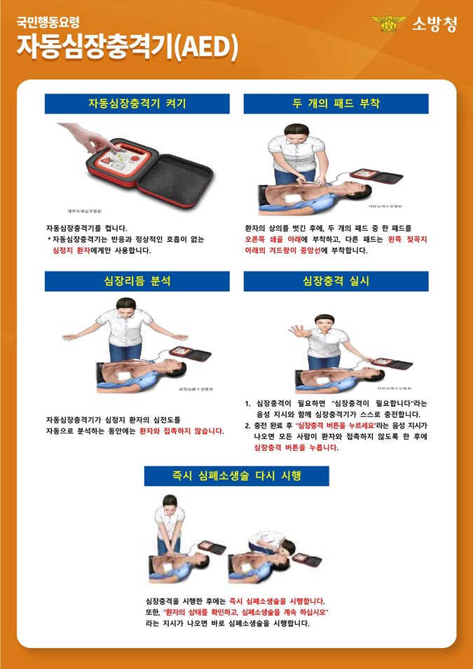 1.자동심장충격기 사용 방법